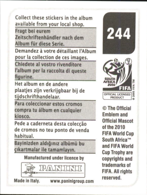 2010 Panini World Cup Stickers #244 Marko Suler back image