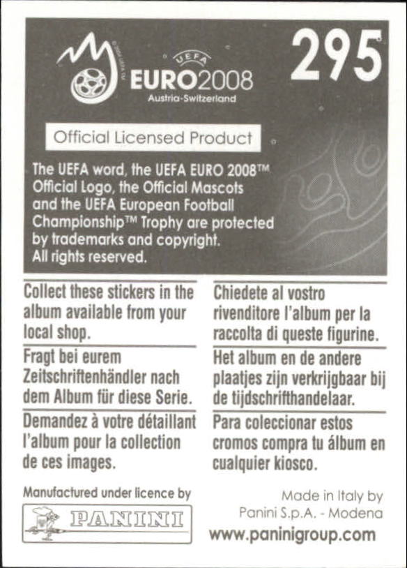 2008 Panini UEFA Euro Austria-Switzerland Stickers #295
