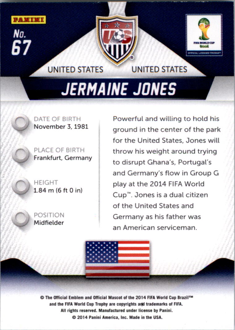 2014 Panini Prizm World Cup #67 Jermaine Jones back image
