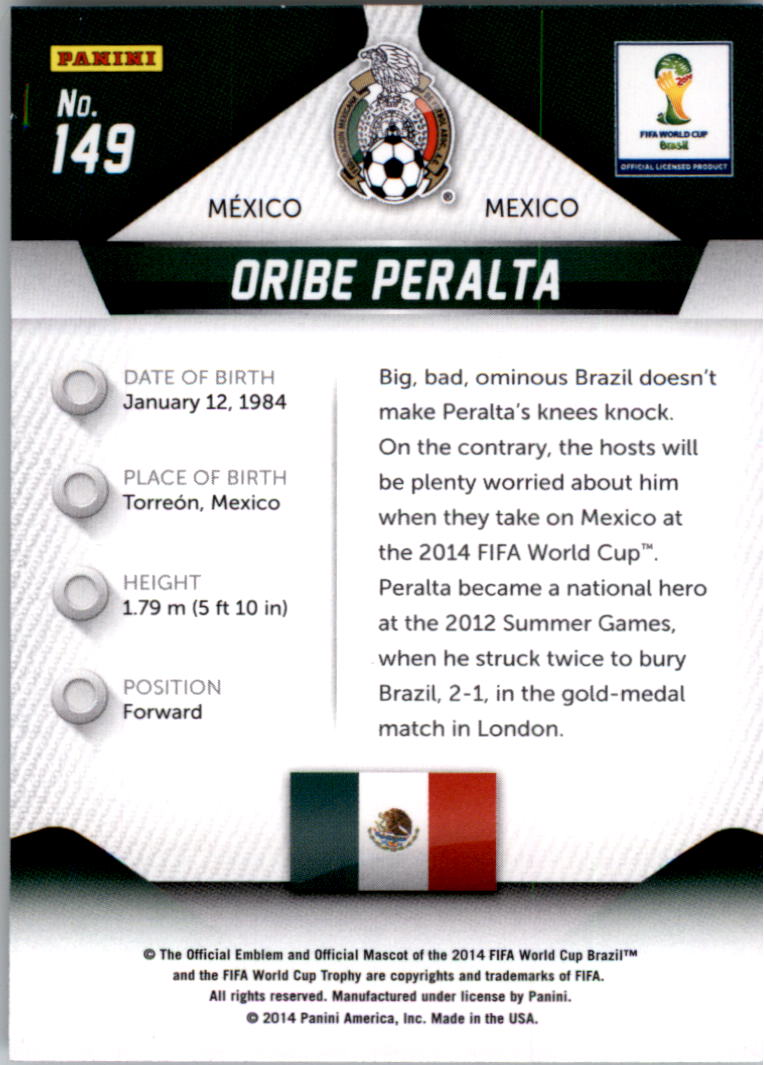 2014 Panini Prizm World Cup #149 Oribe Peralta back image