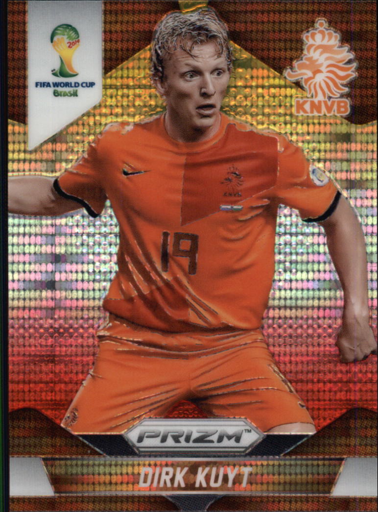 2014 Panini Prizm World Cup Prizms Yellow and Red Pulsar #34 Dirk Kuyt