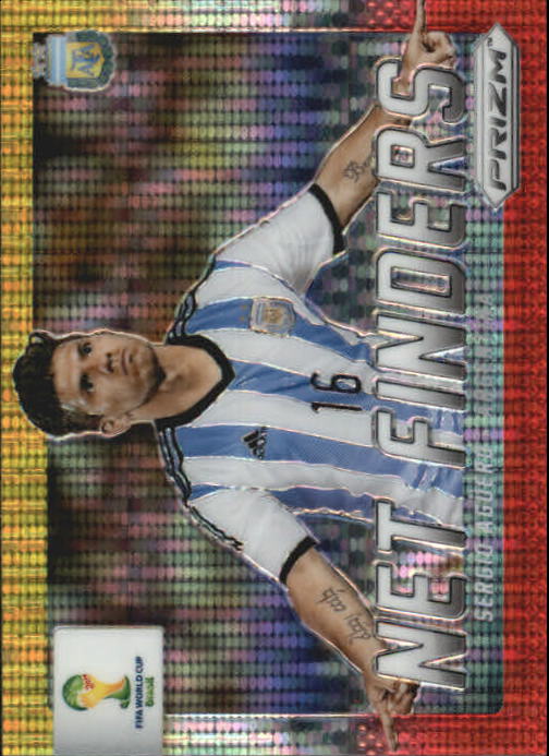 2014 Panini Prizm World Cup Net Finders Prizms Yellow and Red Pulsar #3 Sergio Aguero