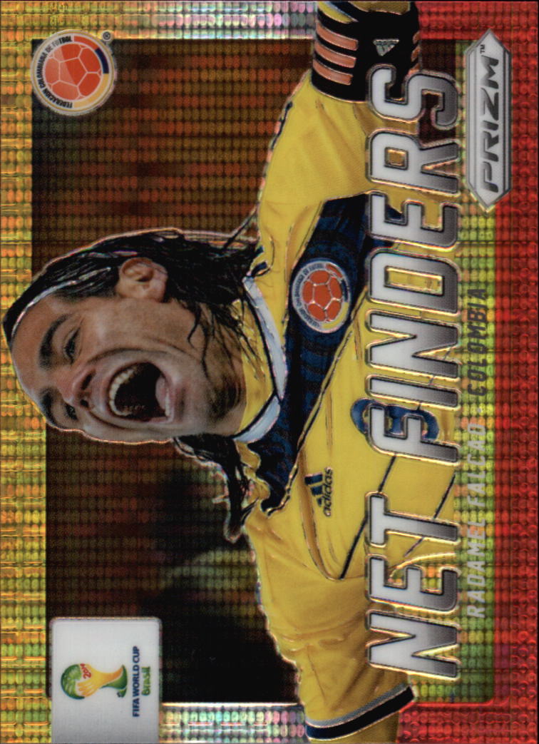 2014 Panini Prizm World Cup Net Finders Prizms Yellow and Red Pulsar #7 Radamel Falcao