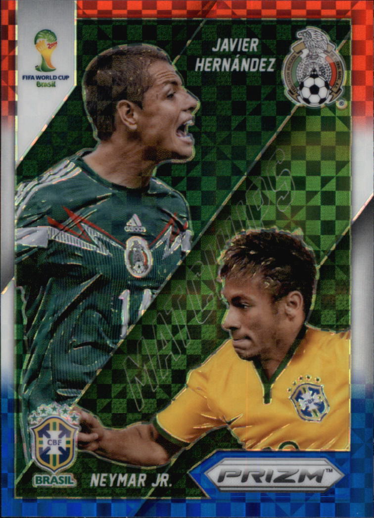 2014 Panini Prizm World Cup World Cup Matchups Prizms Red White and Blue #2 Javier Hernandez/Neymar