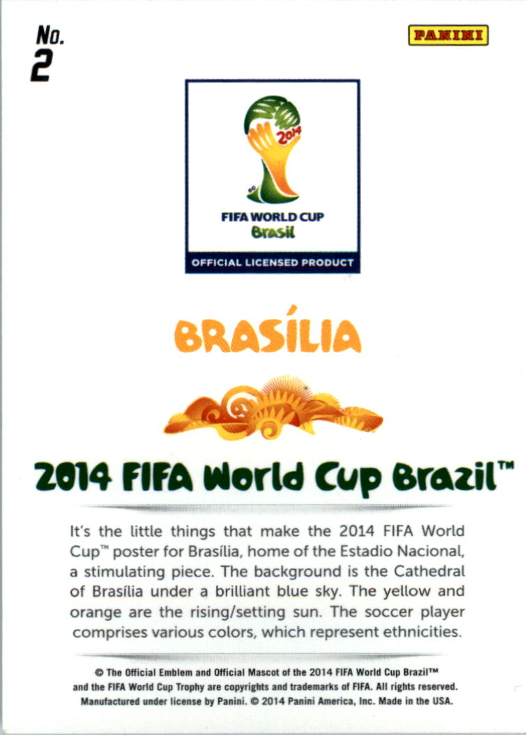 2014 Panini Prizm World Cup World Cup Posters #2 Brasilia back image