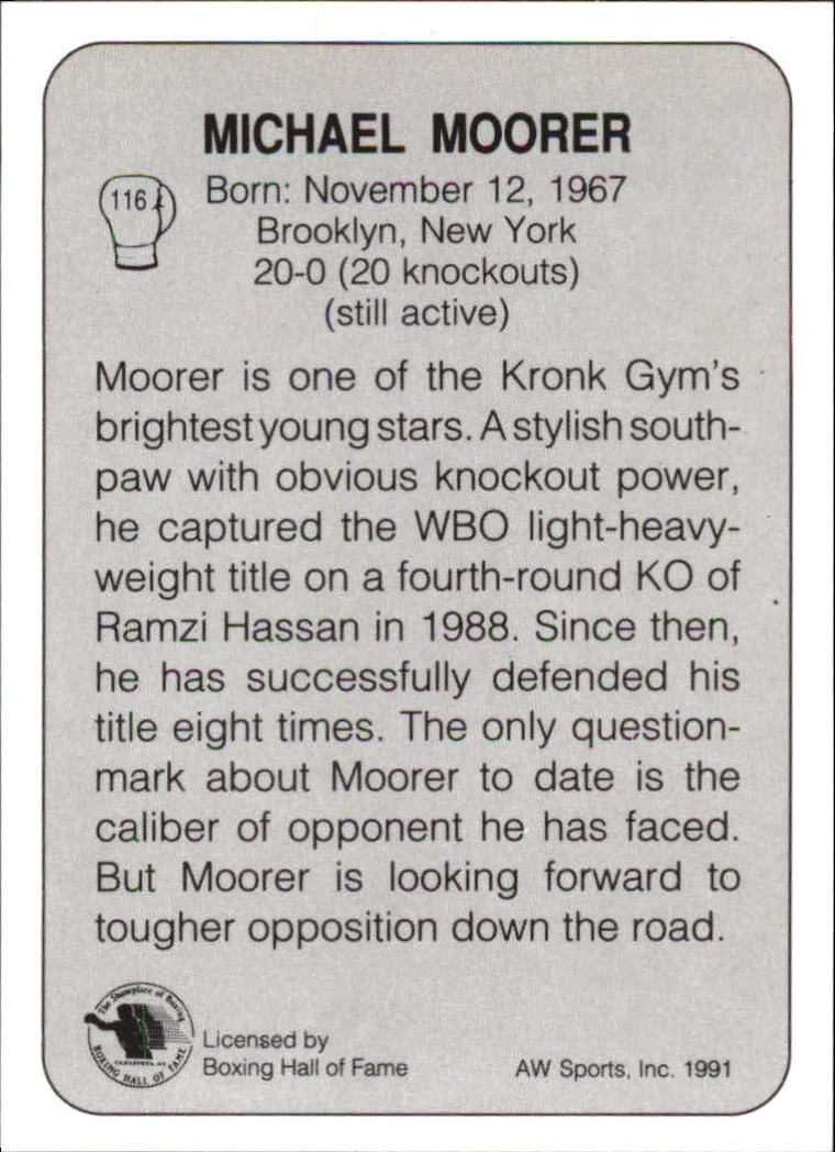 1991 All World #116 Michael Moorer back image