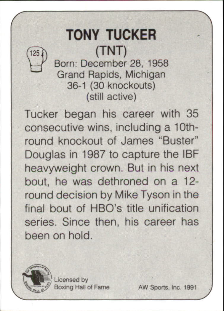 1991 All World #125 Tony Tucker back image