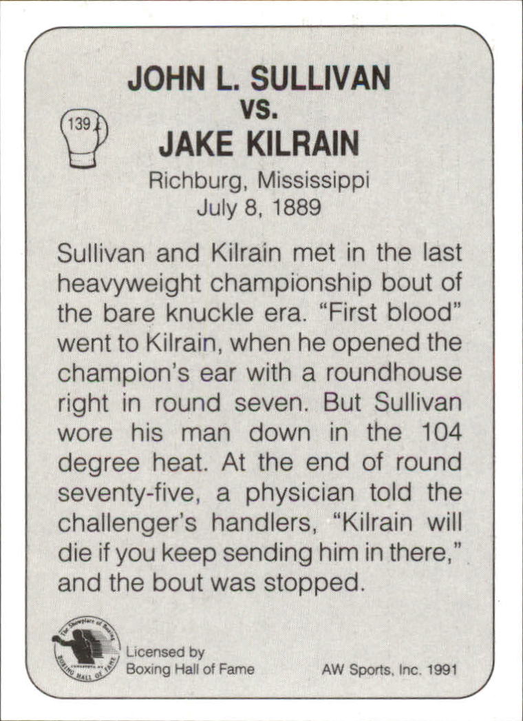 1991 All World #139 Sullivan vs. Kilrain back image