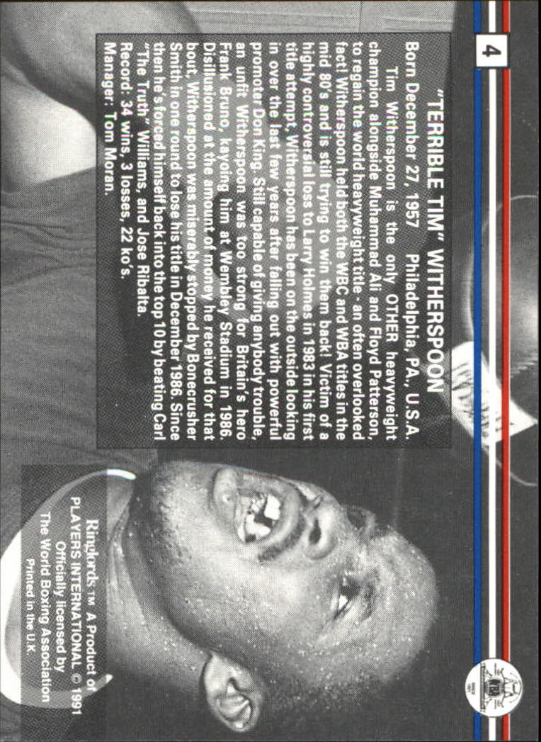 1991 Ringlords #4 Tim Witherspoon back image