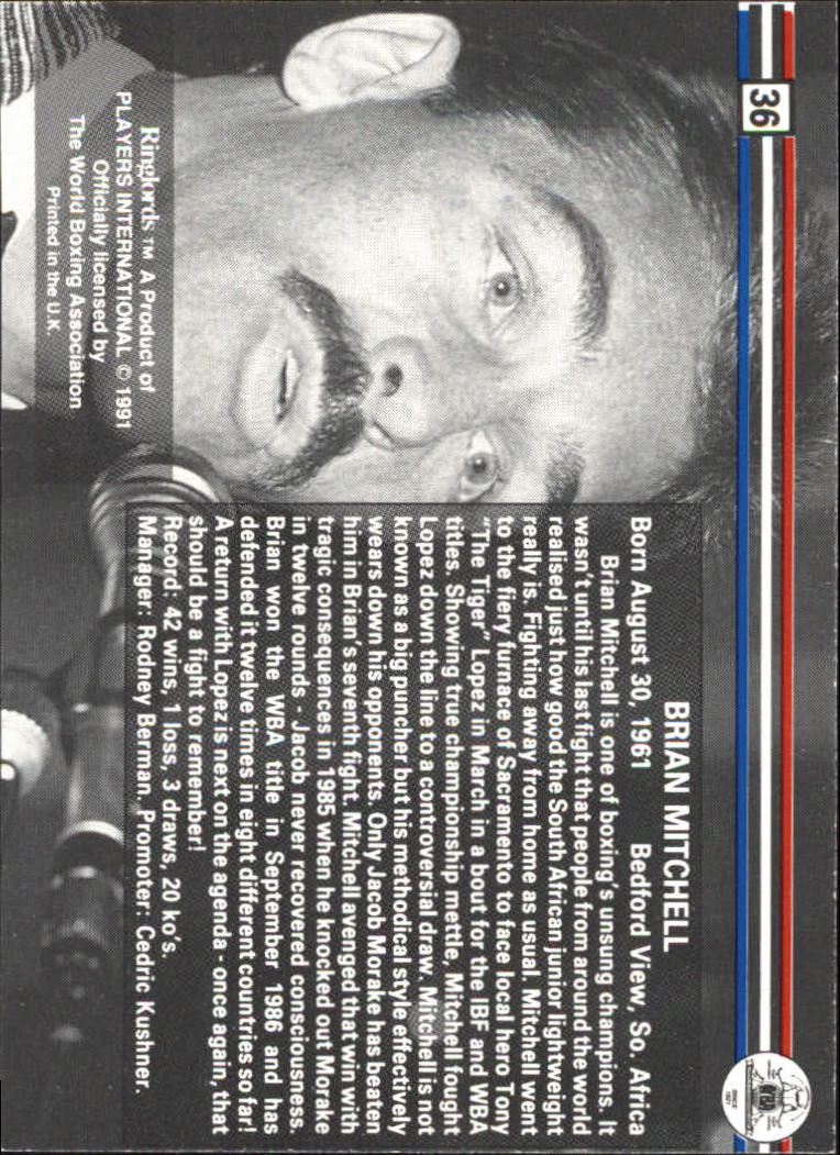 1991 Ringlords #36 Brian Mitchell back image