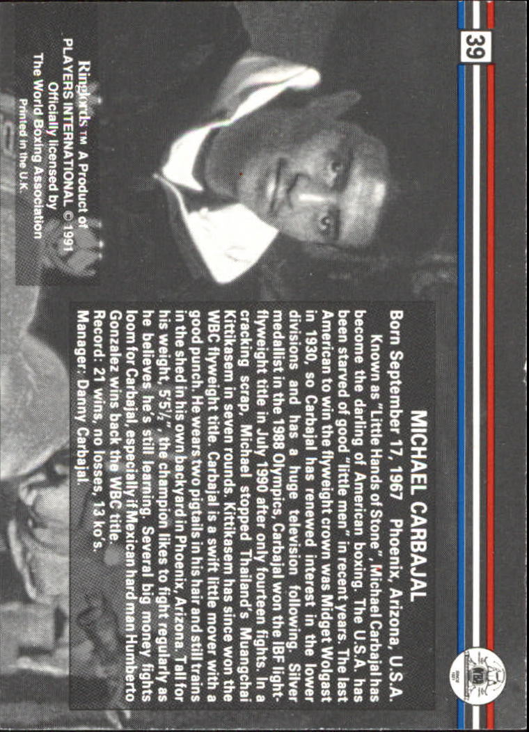 1991 Ringlords #39 Michael Carbajal back image