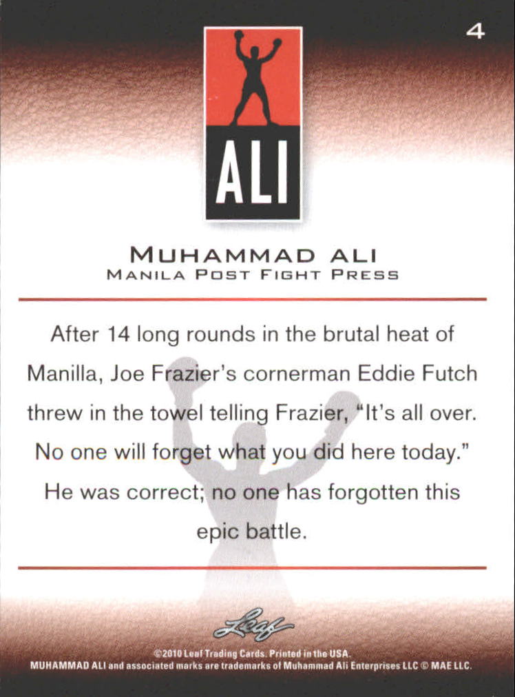 2011 Leaf Muhammad Ali #4 Muhammad Ali back image
