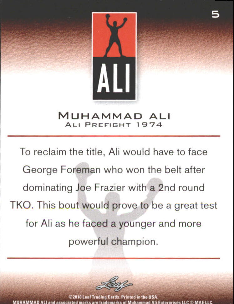 2011 Leaf Muhammad Ali #5 Muhammad Ali back image