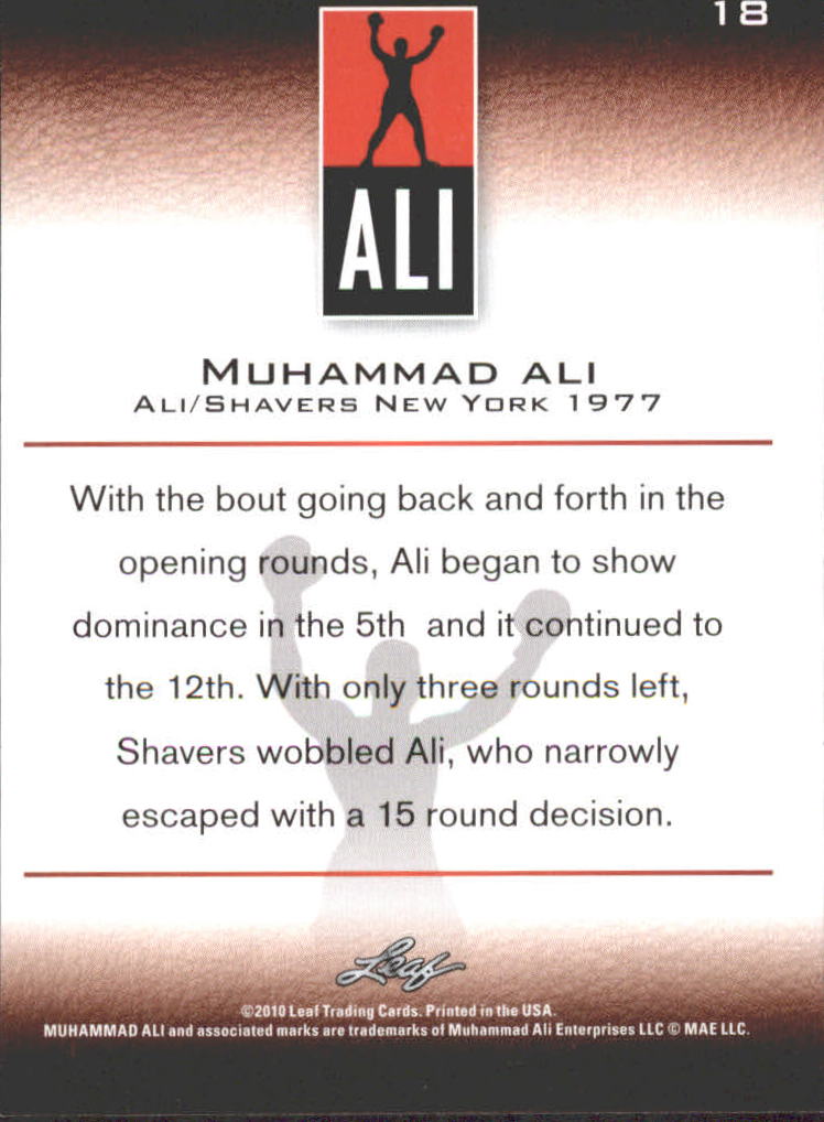 2011 Leaf Muhammad Ali #18 Muhammad Ali back image