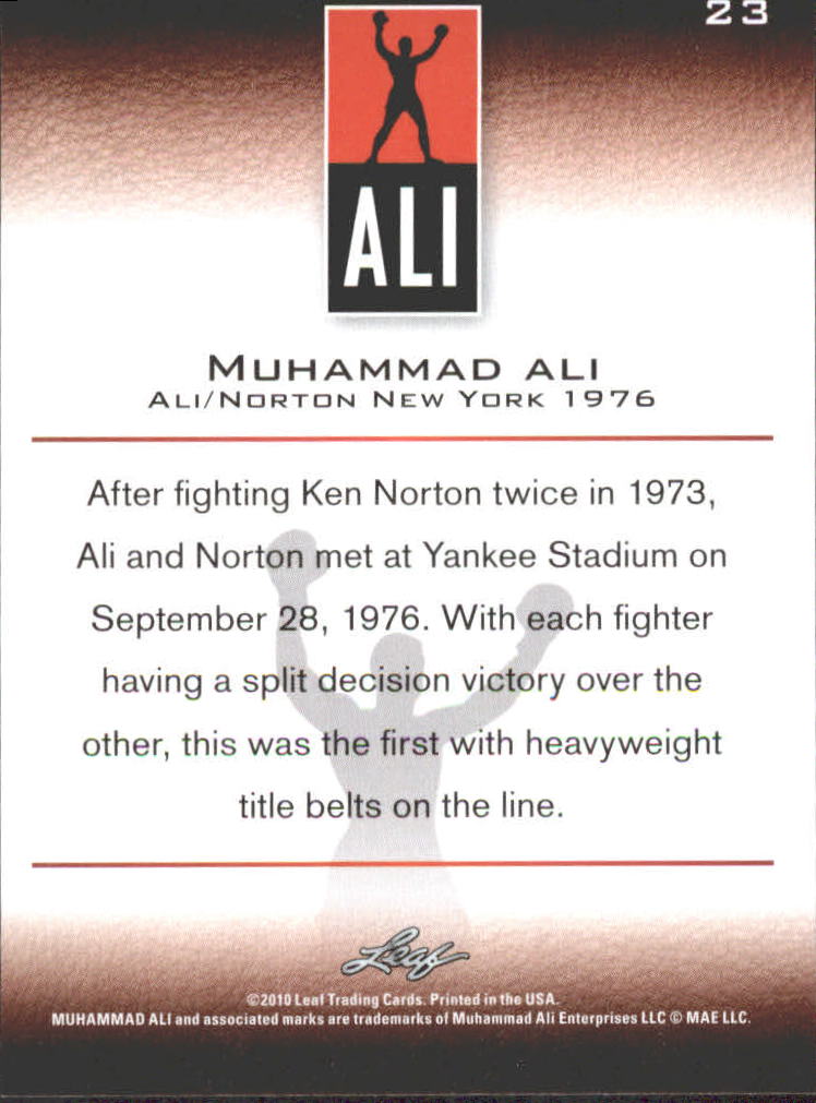 2011 Leaf Muhammad Ali #23 Muhammad Ali back image
