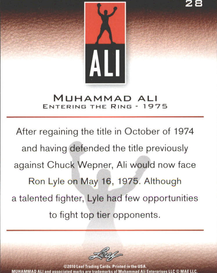 2011 Leaf Muhammad Ali #28 Muhammad Ali back image
