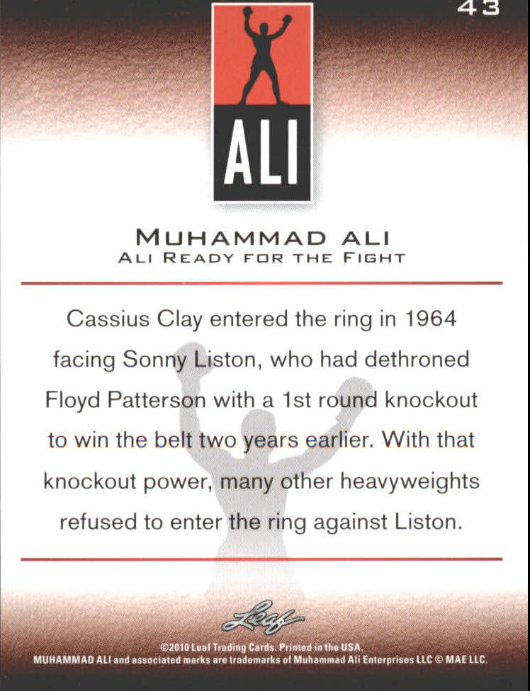 2011 Leaf Muhammad Ali #43 Muhammad Ali back image