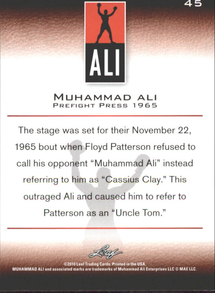 2011 Leaf Muhammad Ali #45 Muhammad Ali back image