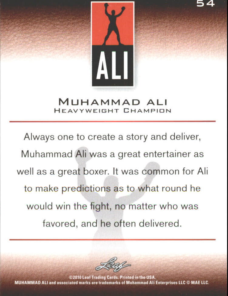 2011 Leaf Muhammad Ali #54 Muhammad Ali back image