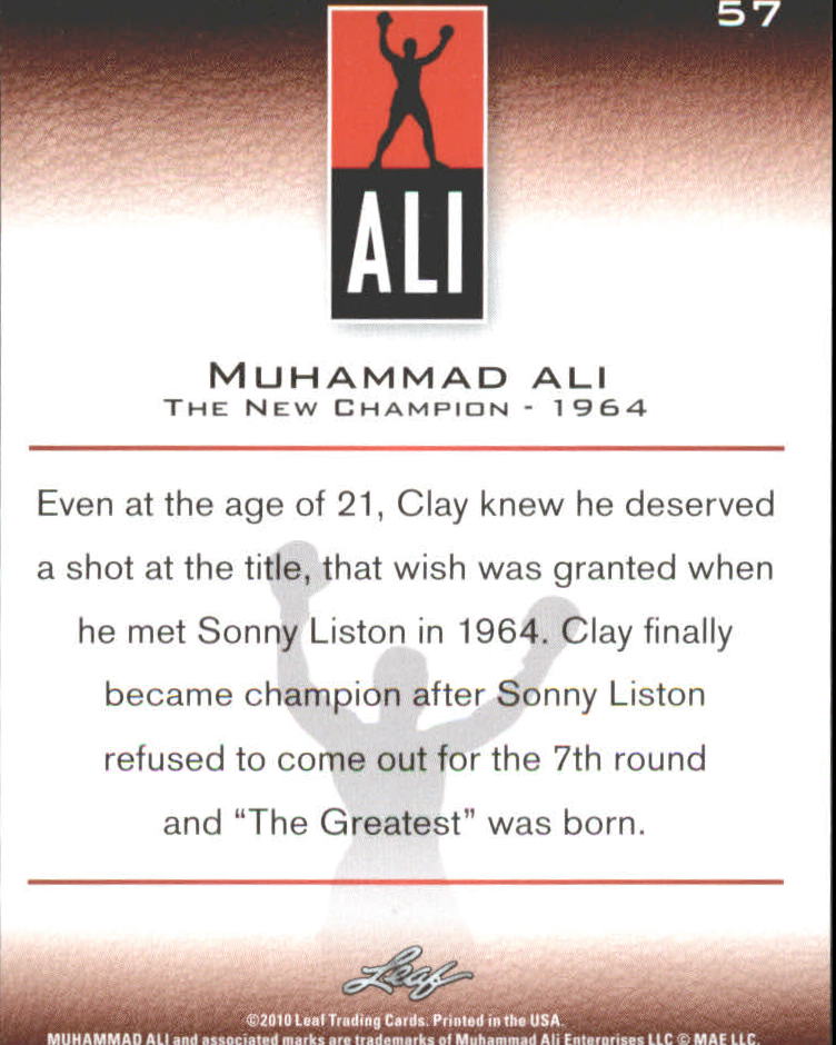 2011 Leaf Muhammad Ali #57 Muhammad Ali back image