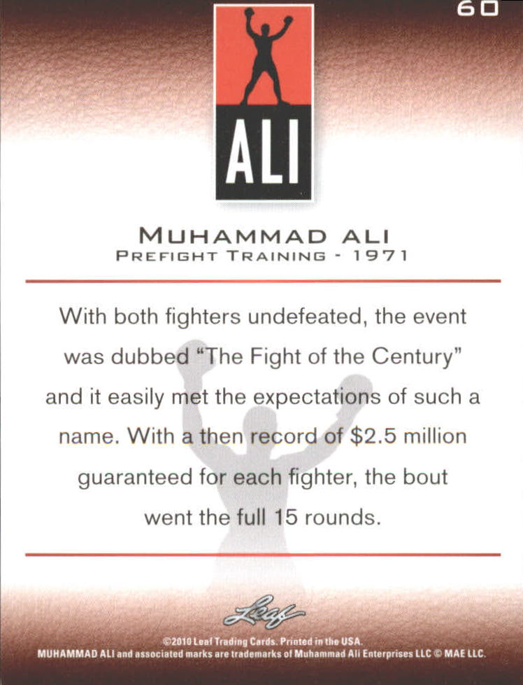 2011 Leaf Muhammad Ali #60 Muhammad Ali back image