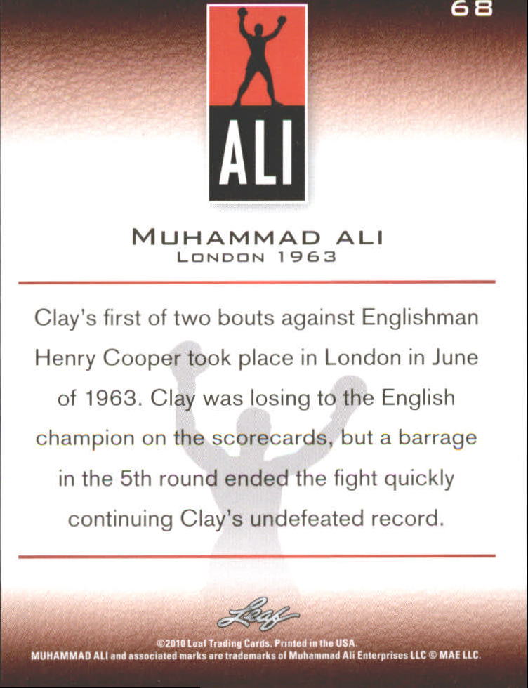 2011 Leaf Muhammad Ali #68 Muhammad Ali back image