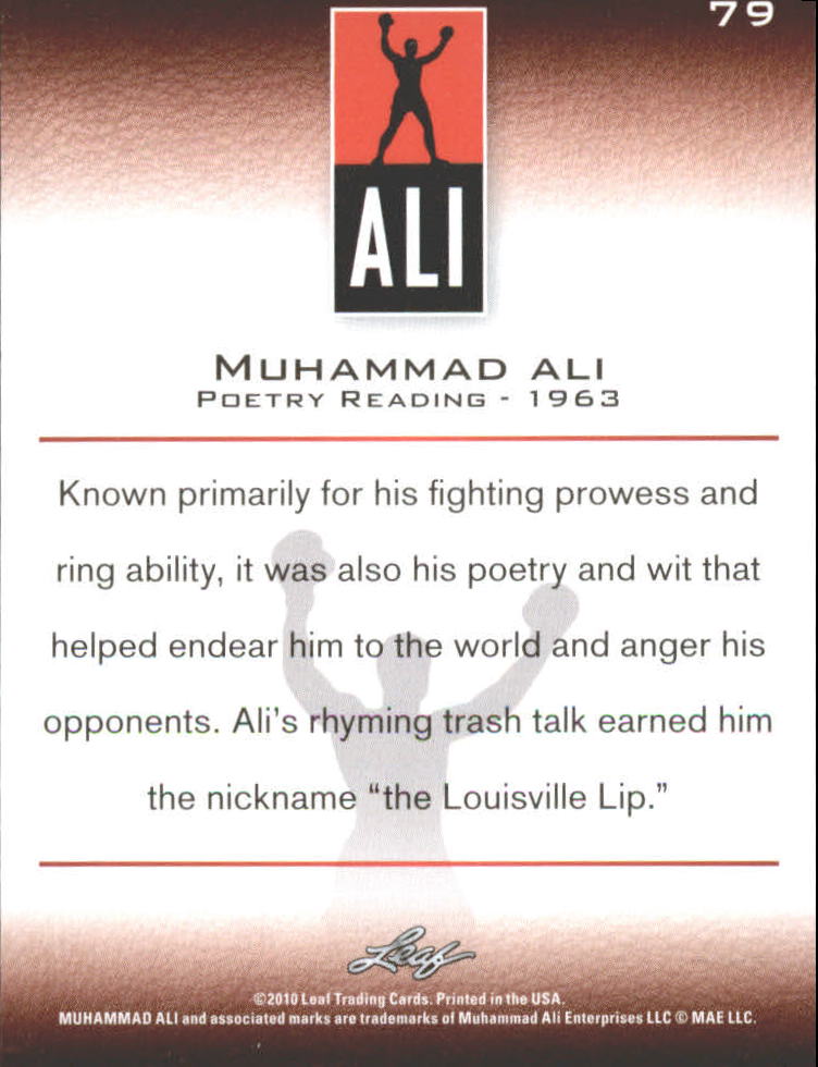 2011 Leaf Muhammad Ali #79 Muhammad Ali back image