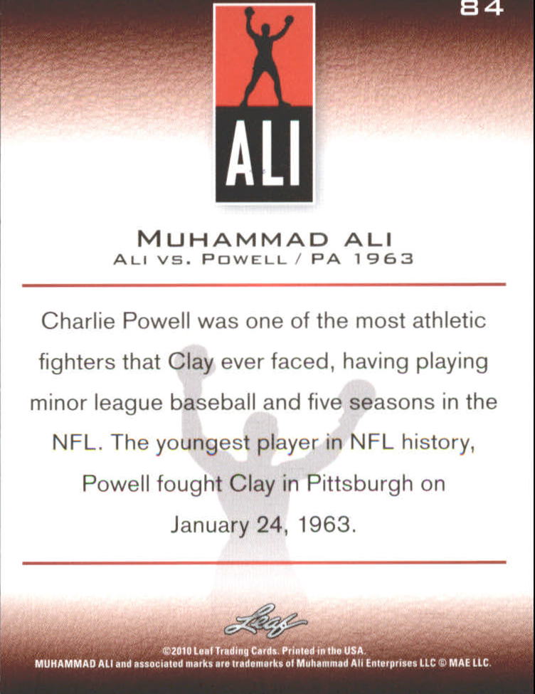 2011 Leaf Muhammad Ali #84 Muhammad Ali back image