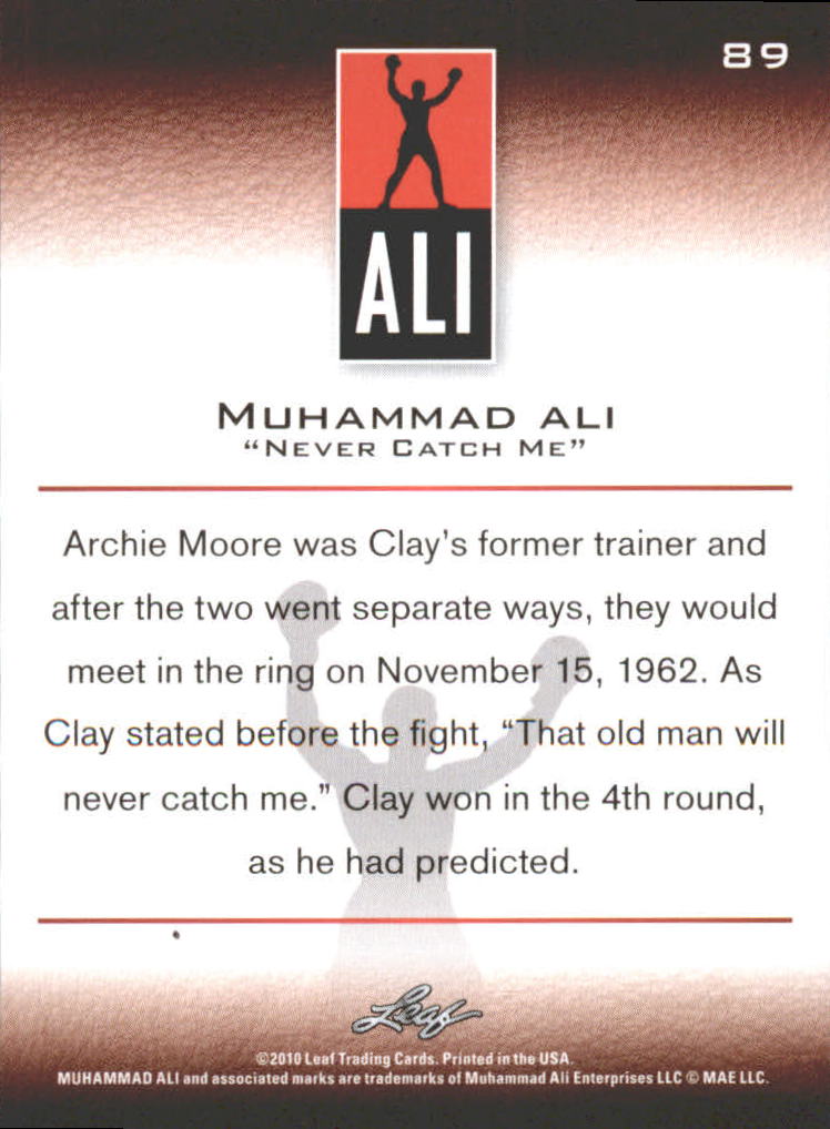 2011 Leaf Muhammad Ali #89 Muhammad Ali back image