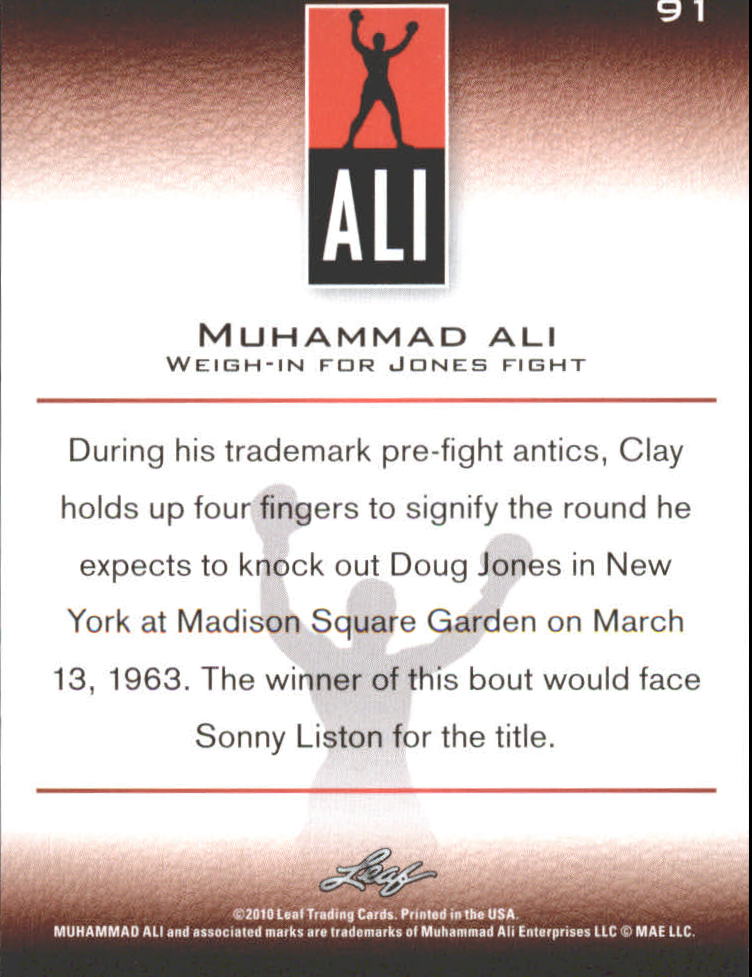 2011 Leaf Muhammad Ali #91 Muhammad Ali back image