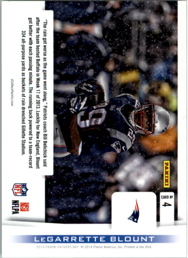 2014 Panini Father's Day Elements #4 LeGarrette Blount FB back image