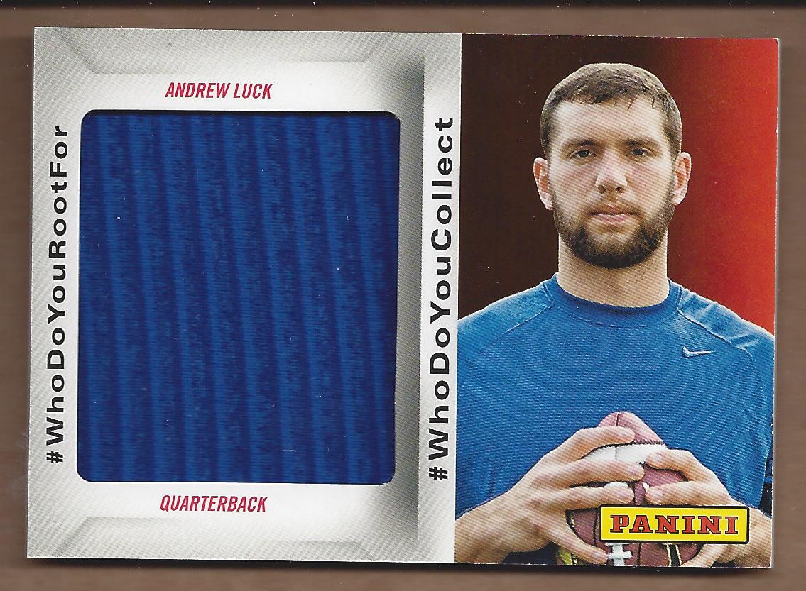 2014 Panini Father's Day Who Do You Collect Jerseys #AL3 Andrew Luck/Two Hands on Ball