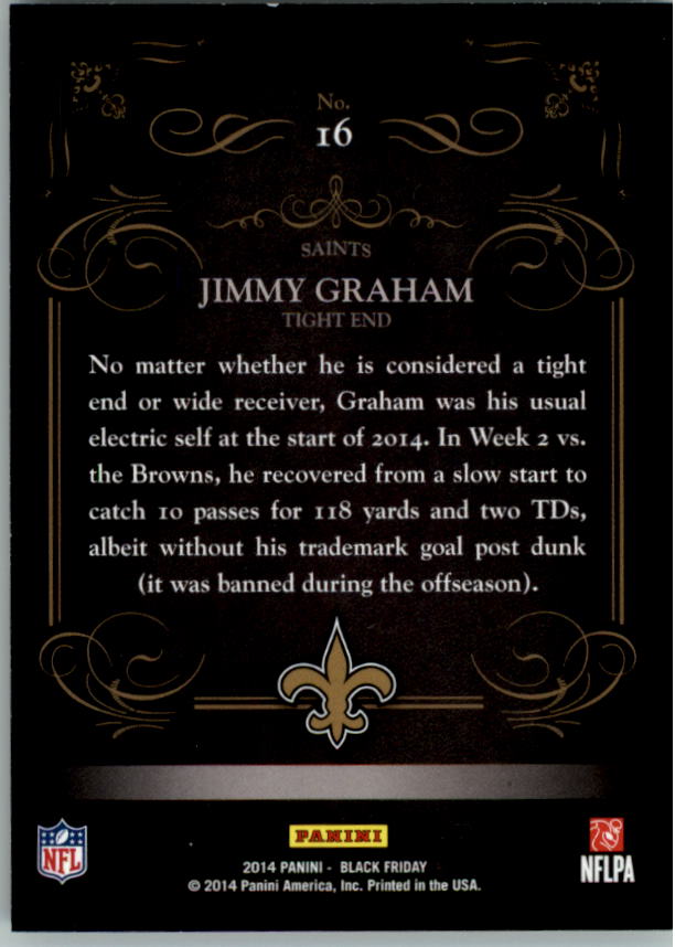 2014 Panini Black Friday Collection #16 Jimmy Graham FB