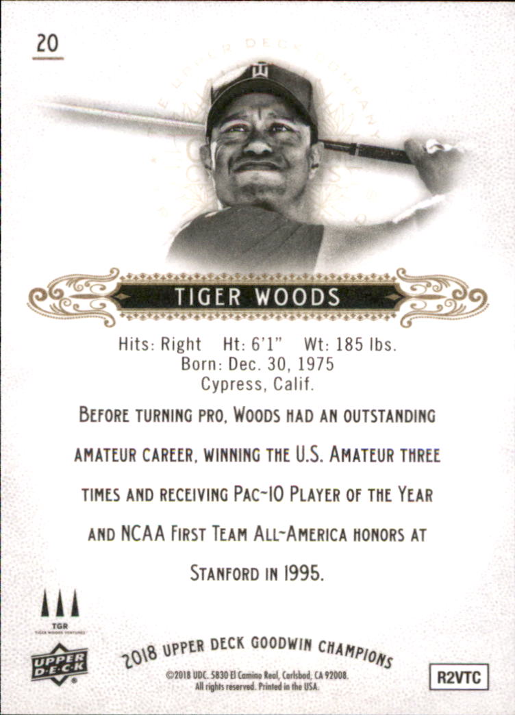 2018 Upper Deck Goodwin Champions #20 Tiger Woods back image