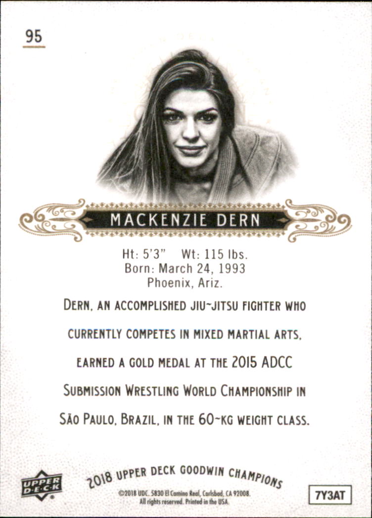 2018 Upper Deck Goodwin Champions #95 Mackenzie Dern back image