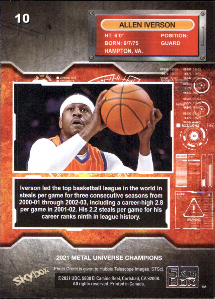 2021 Metal Universe Champions #10 Allen Iverson - NM-MT