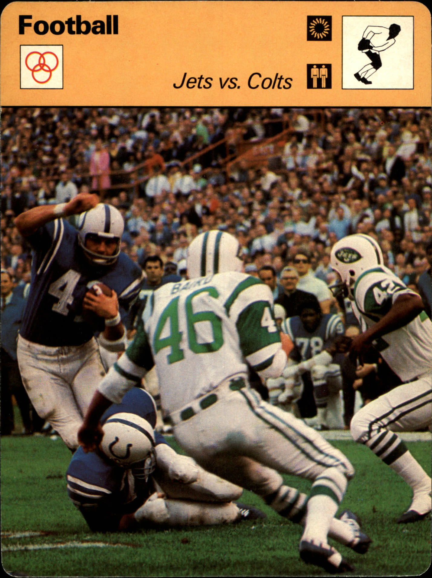 1977-79 Sportscaster Series 1 #120 Jets vs. Colts