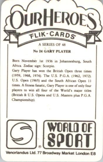 1979 World of Sport #24 Gary Player back image