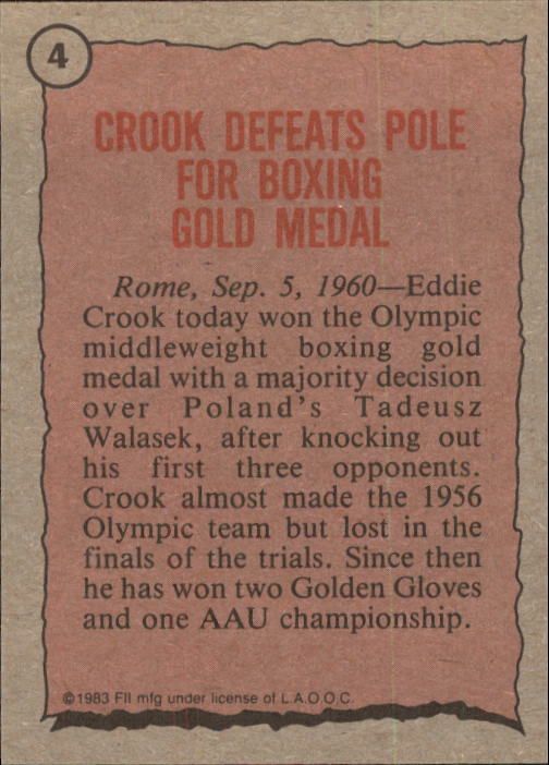 1983 Topps History's Greatest Olympians #4 Edward Crook back image