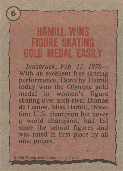 1983 Topps History's Greatest Olympians #5 Dan Gable back image