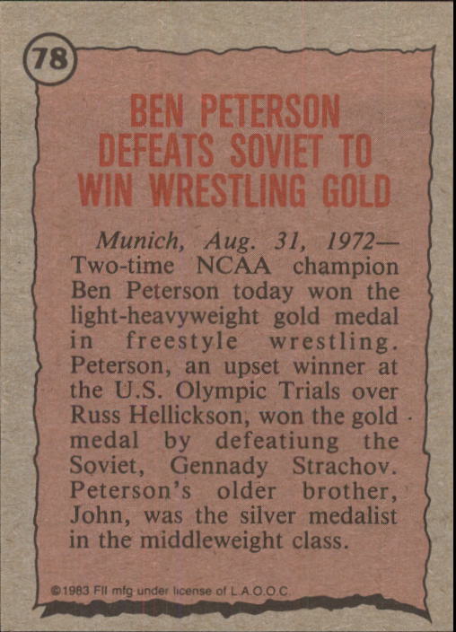 History's Greatest Olympians (1983 Topps) "Main Set" Cards #1 to #99 - Picture 145 of 183