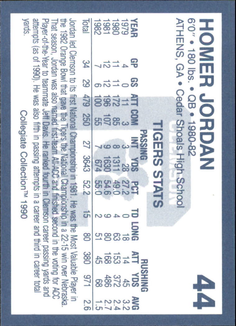 1990-91 Clemson Collegiate Collection (Pick Card From List) C85 08-24 - Picture 79 of 383