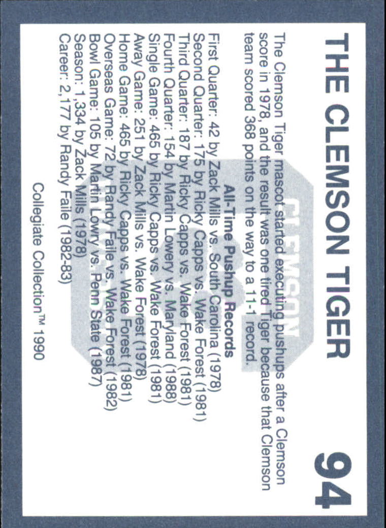1990-91 Clemson Collegiate Collection (Pick Card From List) C85 08-24 - Picture 173 of 383
