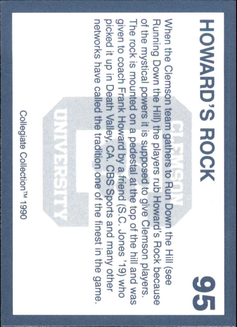 1990-91 Clemson Collegiate Collection #95 Howard's Rock F back image