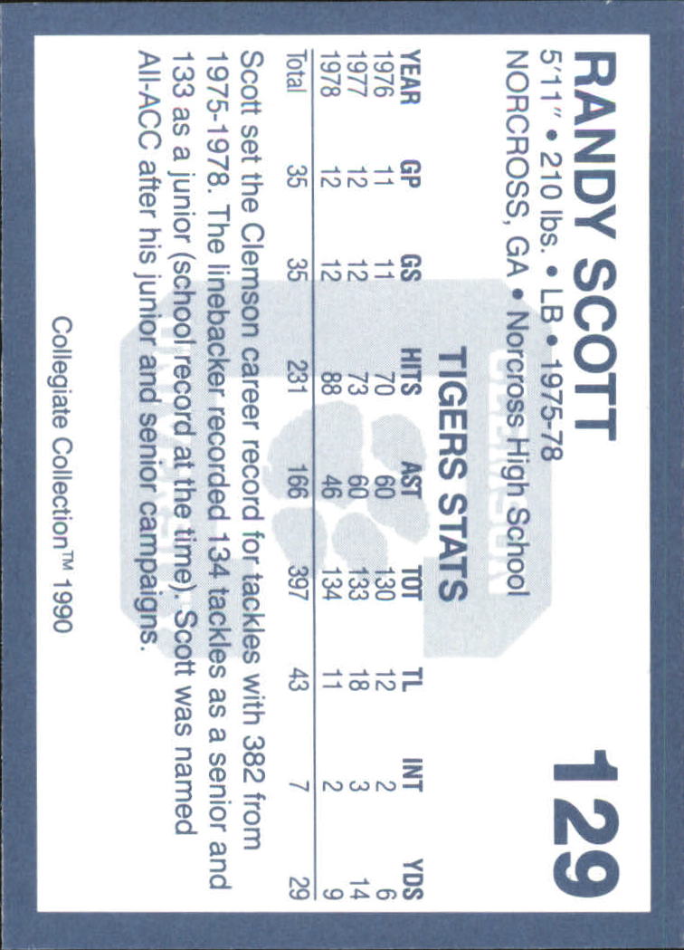 1990-91 Clemson Collegiate Collection (Pick Card From List) C85 08-24 - Picture 243 of 383