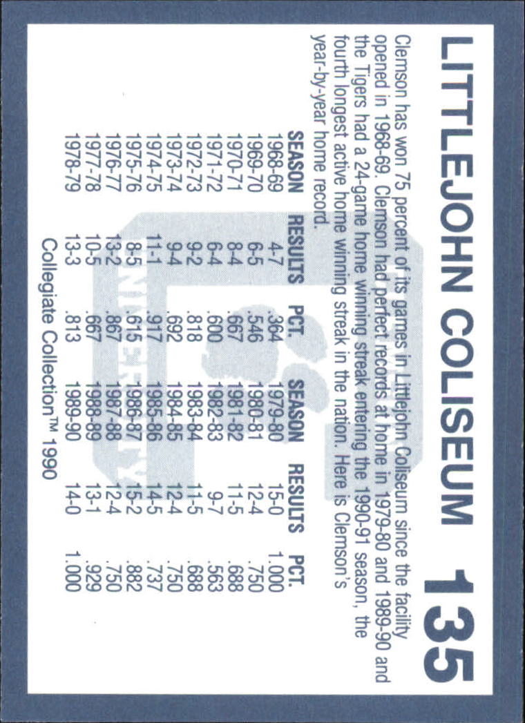 1990-91 Clemson Collegiate Collection (Pick Card From List) C85 08-24 - Picture 255 of 383