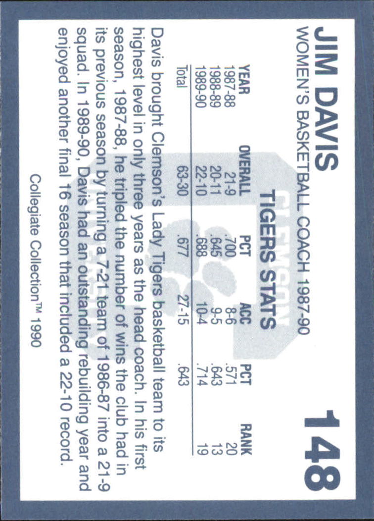 1990-91 Clemson Collegiate Collection (Pick Card From List) C85 08-24 - Picture 281 of 383