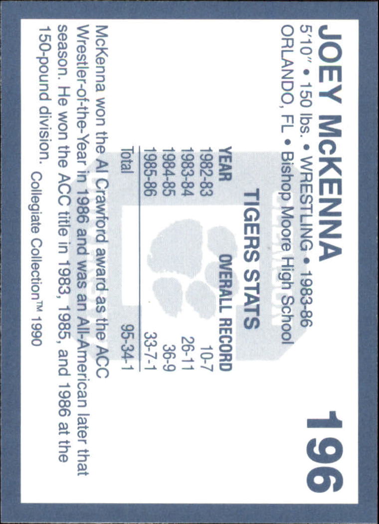 1990-91 Clemson Collegiate Collection (Pick Card From List) C85 08-24 - Picture 375 of 383