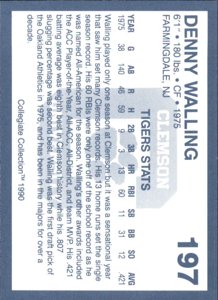 1990-91 Clemson Collegiate Collection (Pick Card From List) C85 08-24 - Picture 377 of 383