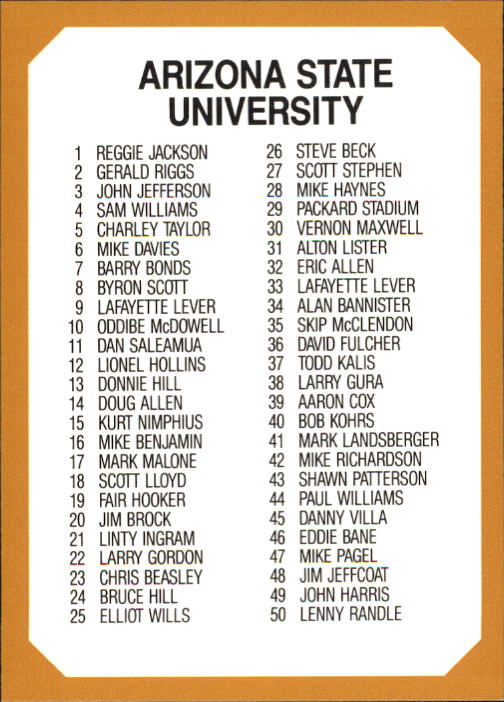 B6054- 1990-91 Arizona State Collegiate Collection -You Pick- 15+ FREE US SHIP - Picture 34 of 329